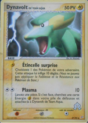 Carte Pokémon Dynavolt de Team Aqua 27/95 Peu commune Team Magma VS Team Aqua