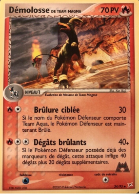 Carte Pokémon Démolosse de Team Magma 34/95 Peu commune Team Magma VS Team Aqua