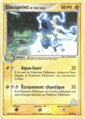 Carte Pokémon Elecsprint de Team Aqua 29/95 Peu commune Team Magma VS Team Aqua