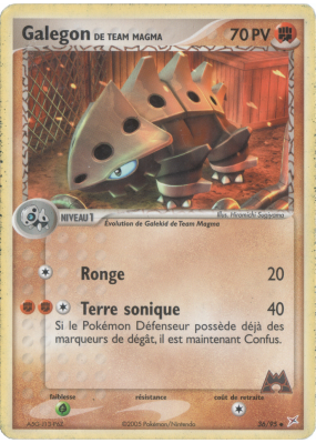 Carte Pokémon Galegon de Team Magma 36/95 Peu commune Team Magma VS Team Aqua
