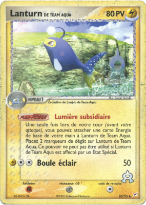 Carte Pokémon Lanturn de Team Aqua 28/95 Peu commune Team Magma VS Team Aqua