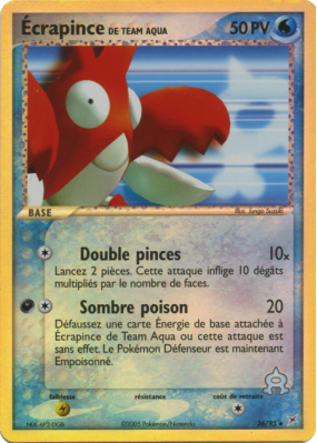 Carte Pokémon Écrapince de Team Aqua 26/95 Peu commune Team Magma VS Team Aqua