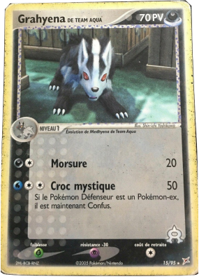 Carte Pokémon Grahyena de Team Aqua 15/95 Rare Team Magma VS Team Aqua