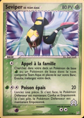Carte Pokémon Seviper de Team Aqua 17/95 Rare Team Magma VS Team Aqua