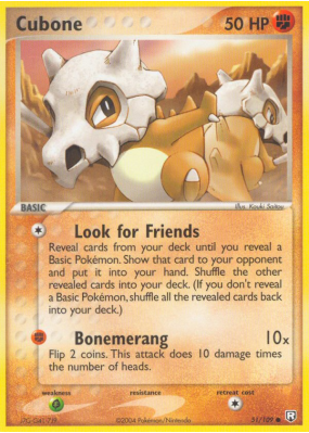 Carte Pokémon Cubone 51/109 Commune Team Rocket Returns