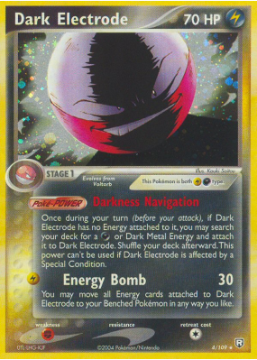 Carte Pokémon Dark Electrode 4/109 Holographique Team Rocket Returns