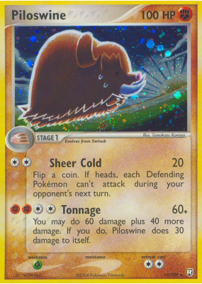 Carte Pokémon Piloswine 13/109 Holographique Team Rocket Returns