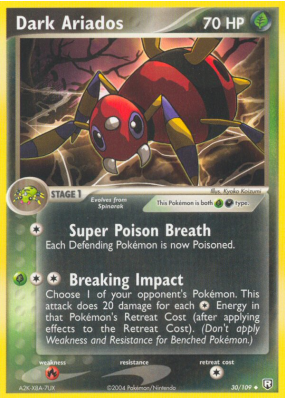 Carte Pokémon Dark Ariados 30/109 Peu commune Team Rocket Returns