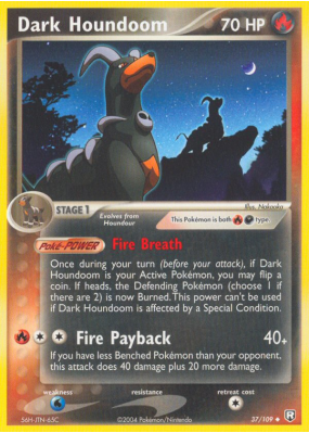 Carte Pokémon Dark Houndoom 37/109 Peu commune Team Rocket Returns