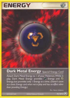 Carte Pokémon Dark Metal Energy 94/109 Peu commune Team Rocket Returns