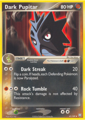 Carte Pokémon Dark Pupitar 41/109 Peu commune Team Rocket Returns