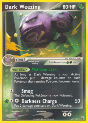 Carte Pokémon Dark Weezing 42/109 Peu commune Team Rocket Returns