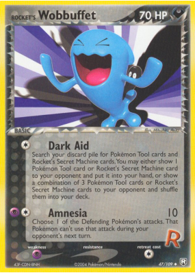 Carte Pokémon Rocket's Wobbuffet 47/109 Peu commune Team Rocket Returns