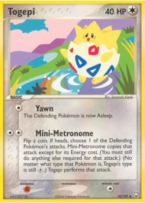 Carte Pokémon Togepi 50/109 Peu commune Team Rocket Returns