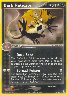 Carte Pokémon Dark Raticate 17/109 Rare Team Rocket Returns