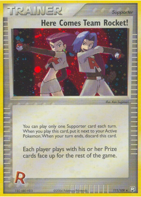 Carte Pokémon Here Comes Team Rocket! 111/109 Secrète Team Rocket Returns