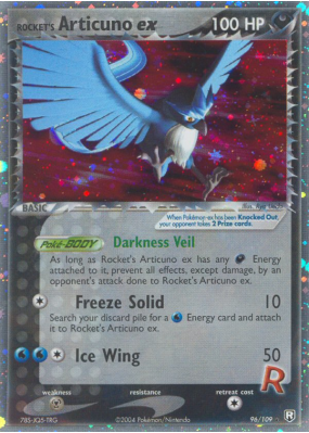 Carte Pokémon Rocket's Articuno ex 96/109 Ultra Rare Team Rocket Returns