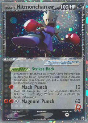 Carte Pokémon Rocket's Hitmonchan ex 98/109 Ultra Rare Team Rocket Returns