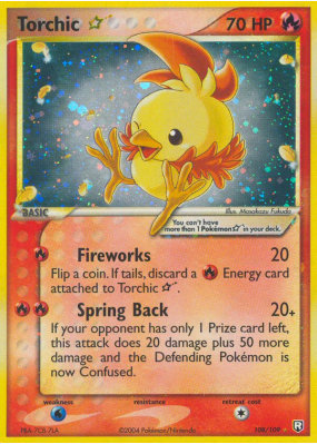 Carte Pokémon Torchic ☆ 108/109 Ultra Rare Team Rocket Returns