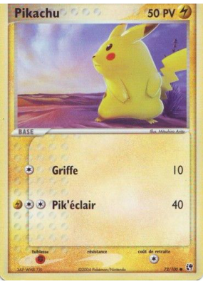 Carte Pokémon Pikachu 72/100 Commune Tempête de sable