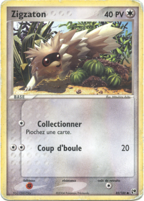Carte Pokémon Zigzaton 85/100 Commune Tempête de sable