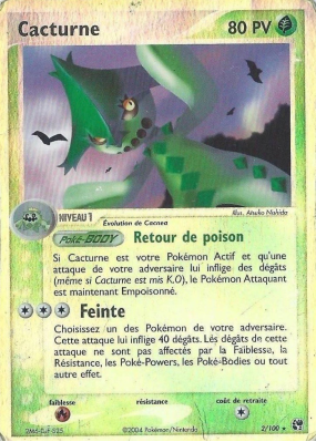 Carte Pokémon Cacturne 2/100 Holographique Tempête de sable