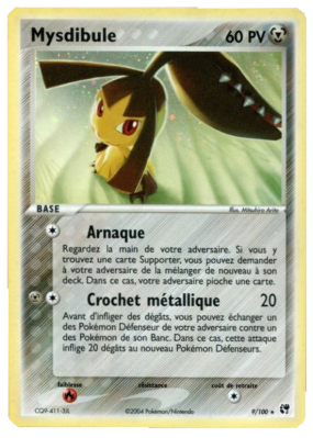 Carte Pokémon Mysdibule 9/100 Holographique Tempête de sable