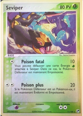 Carte Pokémon Seviper 11/100 Holographique Tempête de sable