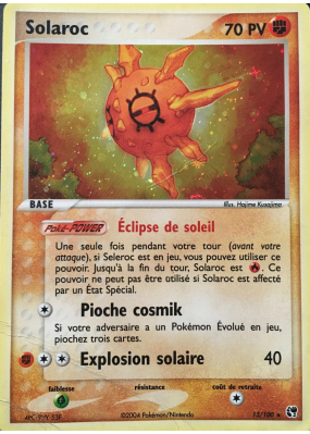 Carte Pokémon Solaroc 13/100 Holographique Tempête de sable