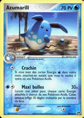 Carte Pokémon Azumarill 30/100 Peu commune Tempête de sable
