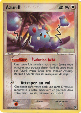 Carte Pokémon Azurill 31/100 Peu commune Tempête de sable