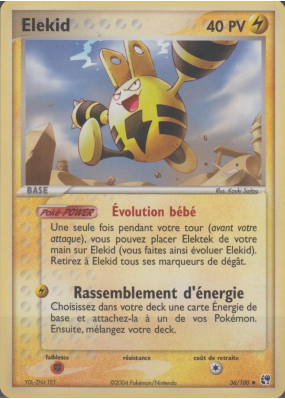 Carte Pokémon Elekid 36/100 Peu commune Tempête de sable