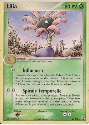 Carte Pokémon Lilia 42/100 Peu commune Tempête de sable