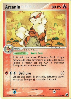 Carte Pokémon Arcanin 15/100 Rare Tempête de sable
