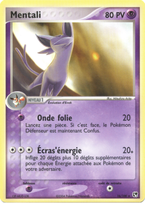 Carte Pokémon Mentali 16/100 Rare Tempête de sable