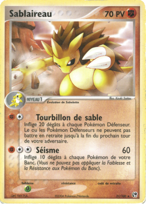 Carte Pokémon Sablaireau 21/100 Rare Tempête de sable