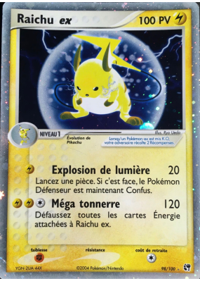 Carte Pokémon Raichu ex 98/100 Ultra Rare Tempête de sable