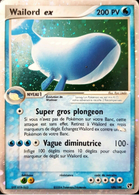 Carte Pokémon Wailord ex 100/100 Ultra Rare Tempête de sable
