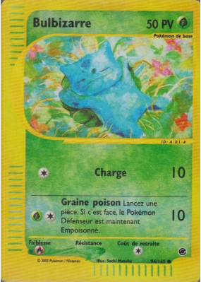 Carte Pokémon Bulbizarre 94/165 Commune Expedition