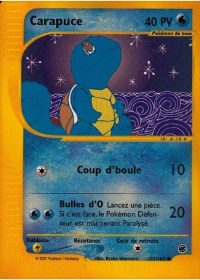 Carte Pokémon Carapuce 132/165 Commune Expedition