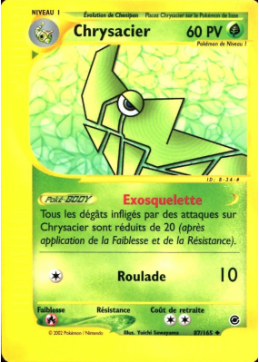 Carte Pokémon Chrysacier 87/165 Peu commune Expedition