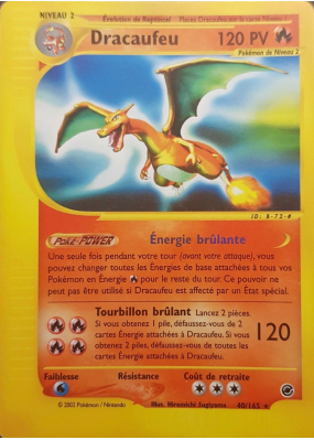 Carte Pokémon Dracaufeu 40/165 Rare Expedition