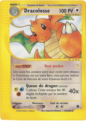 Carte Pokémon Dracolosse 43/165 Rare Expedition