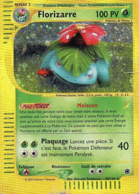Carte Pokémon Florizarre 30/165 Holographique Expedition