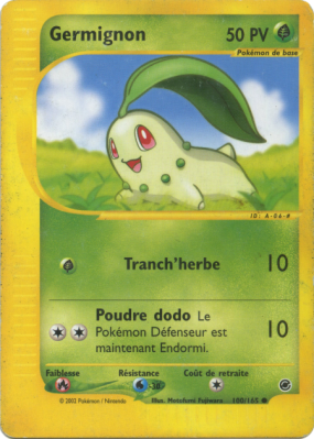 Carte Pokémon Germignon 100/165 Commune Expedition
