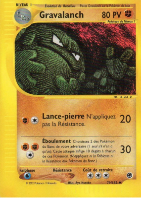 Carte Pokémon Gravalanch 79/165 Peu commune Expedition