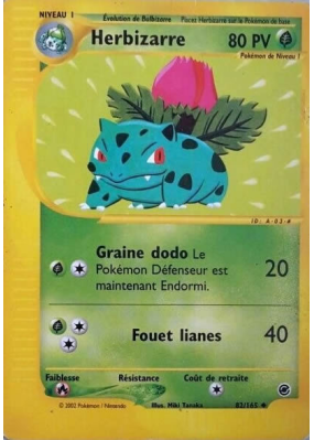 Carte Pokémon Herbizarre 82/165 Peu commune Expedition