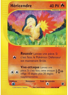 Carte Pokémon Héricendre 104/165 Commune Expedition