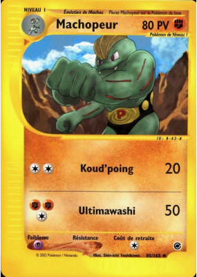 Carte Pokémon Machopeur 85/165 Peu commune Expedition