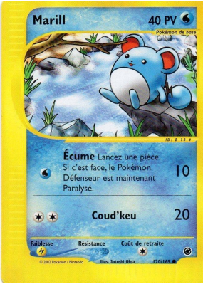 Carte Pokémon Marill 120/165 Commune Expedition